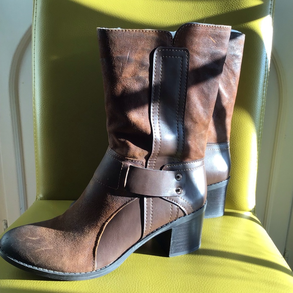 LNIB Bar III Wadebrn Mid Leather/Suede Boots W9
